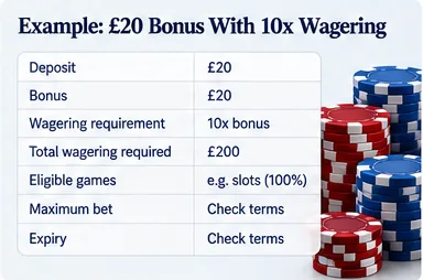 Example: Is a £20 Bonus With 10x Wagering Worth It?